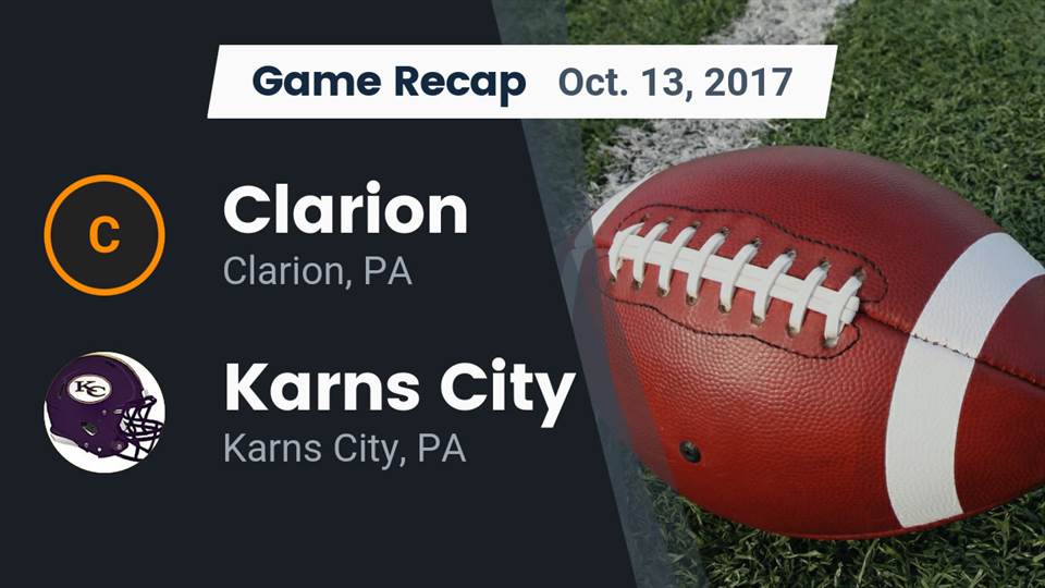Watch this highlight video of the Clarion Area (Clarion, PA) football team in its game Recap: Clarion  vs. Karns City  2017 on Oct 13, 2017