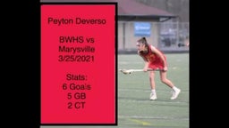 Peyton Deverso Highlights- BWHS vs Marysville 3/25/2021