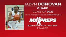 Jadyn Donovan of Sidwell Friends is a 2022-23 MaxPreps High School Girls Basketball Player of the Year Finalist