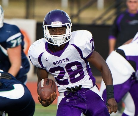 High School Football Jersey Phillip Lindsay #22 Rebels Purple