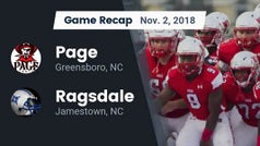 Football Game Recap: Page vs. Porter Ridge