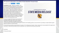 California cancels basketball championship