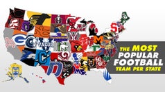Most popular football teams in each state
